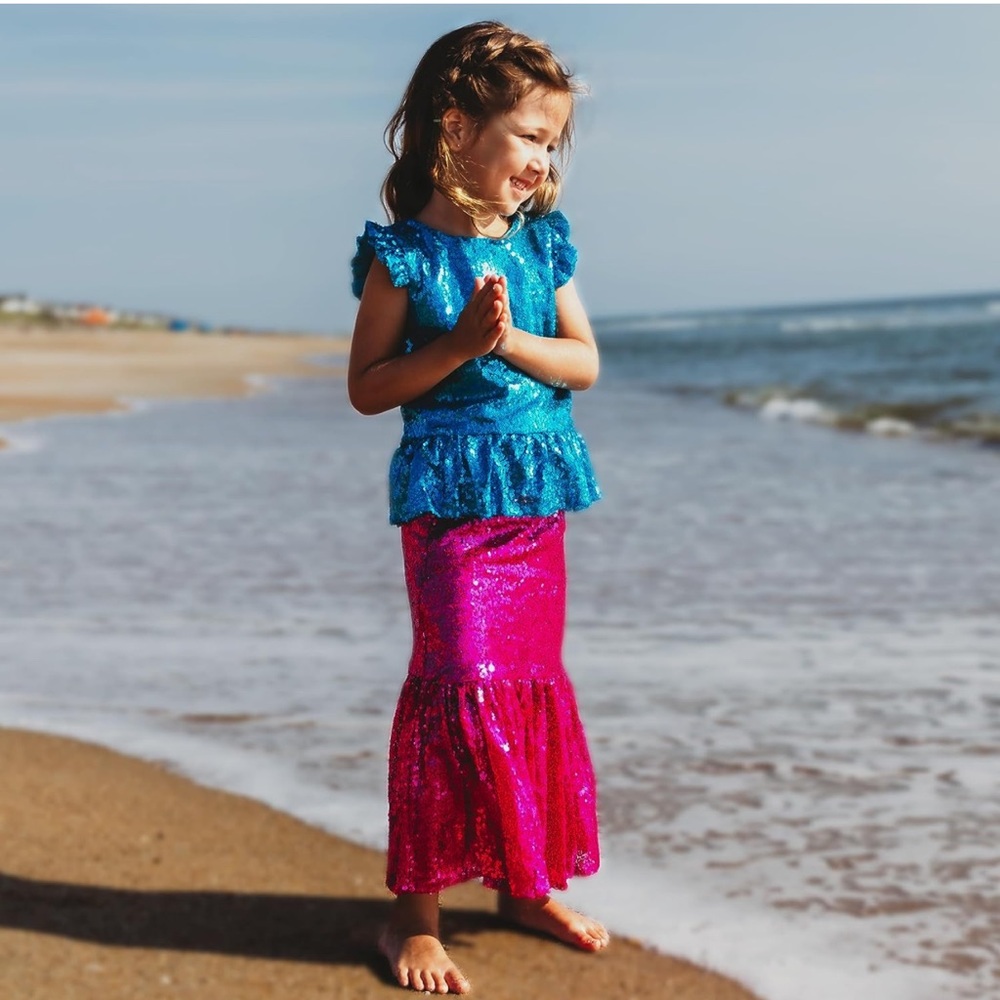 NEW| 2 Piece Sequined Mermaid Costume Set